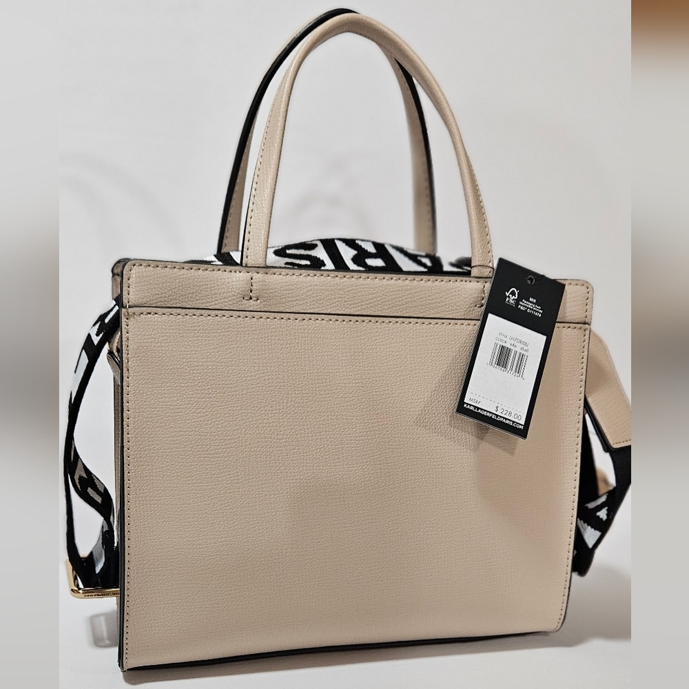 NWT KARL LAGERFELD PARIS Maybelle Light Pink/Gold Crossbody Bag Satchel - Picture 2 of 6